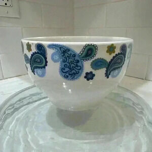 Royal Norfolk Stoneware White Blue Paisley Cereal Soup Noodle Bowl Replacement